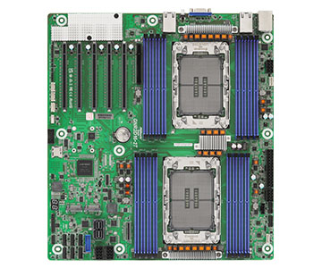 Asrock rack gnr2d16-2t | intel xeon 6700p 6500p 6700e | dual lga4710 | ddr5 rdimm mrdimm | pcie 5. 0 cxl 2. 0 | 2×10gbe | eeb server matična plošča 1 Asrock rack gnr2d16-2t dual lga4710 server matična plošča sprednji pogled