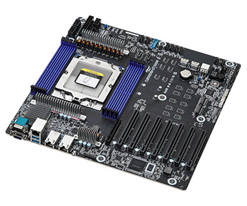 Asrock rack turind8x-2t/500w | amd epyc 9005/9004 | sp5 lga 6096 | ddr5 rdimm | pcie 5. 0 in 2x 10gbe | eeb serverska matična plošča 2 Asrock rack turind8x-2t/500w eeb matična plošča stranski pogled
