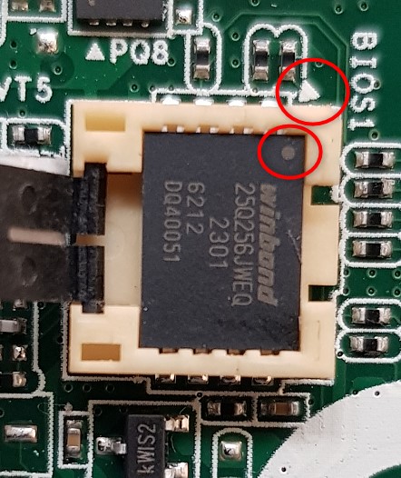 C.	When you replace the chip please pay attention to the DOT on the chip.This must correspond with pin no 1 of the chip compartment.